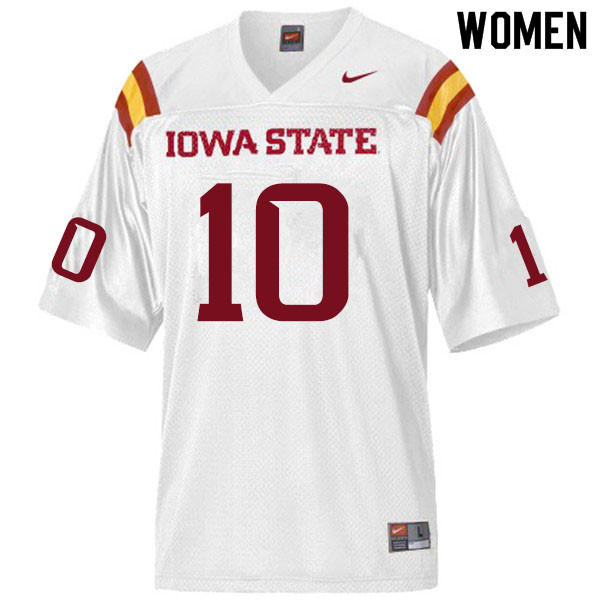 Iowa State Cyclones Women's #10 Tayvonn Kyle Nike NCAA Authentic White College Stitched Football Jersey YY42H36UF